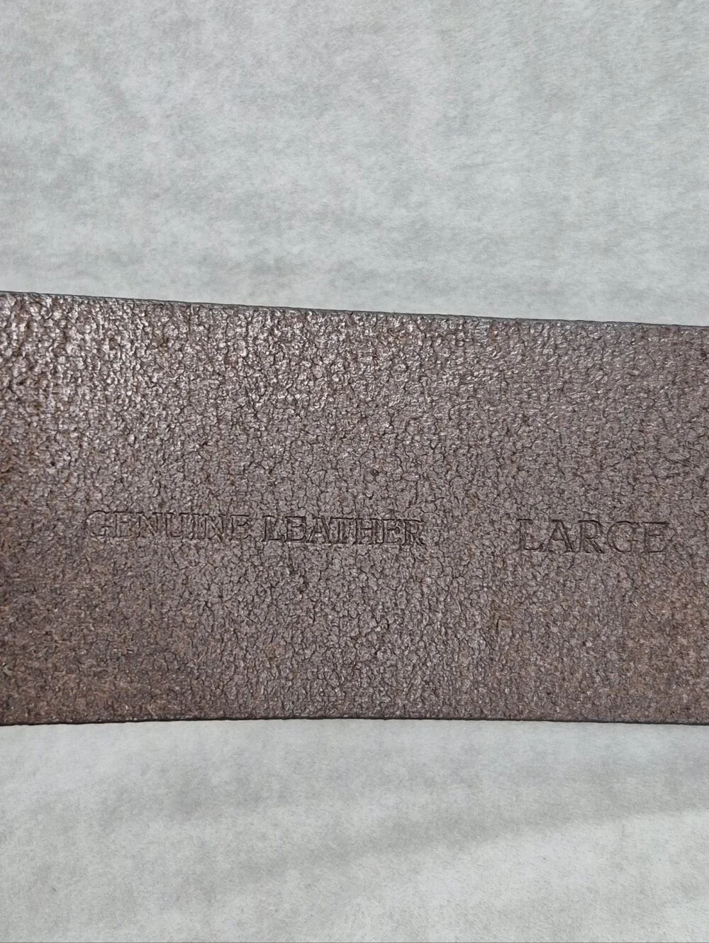 Aeropostale belt women's large brown leather brushed silver rounded buckle